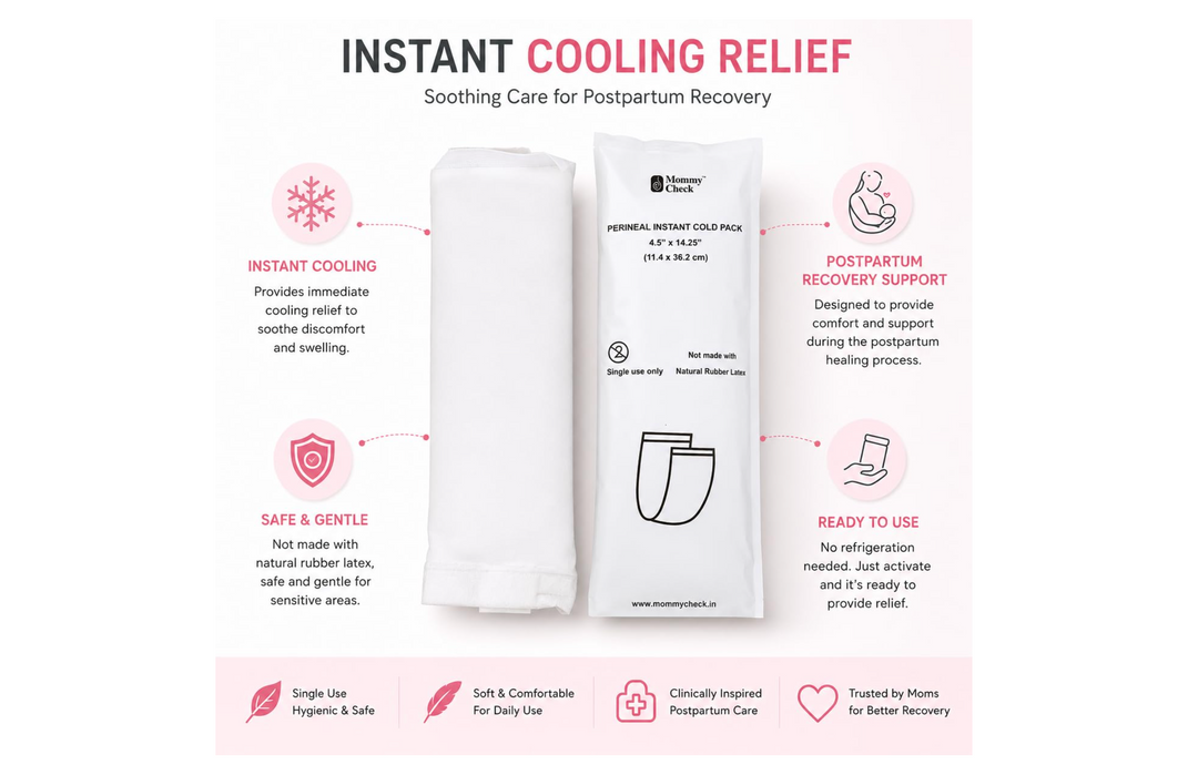 Mommy Check Instant Perineal Cold Pack for Postpartum Recovery & Episiotomy Pain Relief