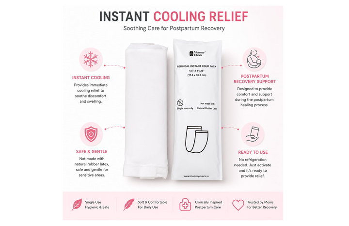 Mommy Check Instant Perineal Cold Pack for Postpartum Recovery & Episiotomy Pain Relief