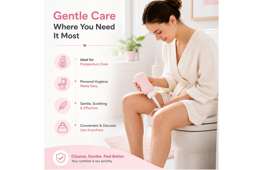 Mommy Check Postpartum Peri Bottle (300ml) for After Delivery Perineal Cleansing
