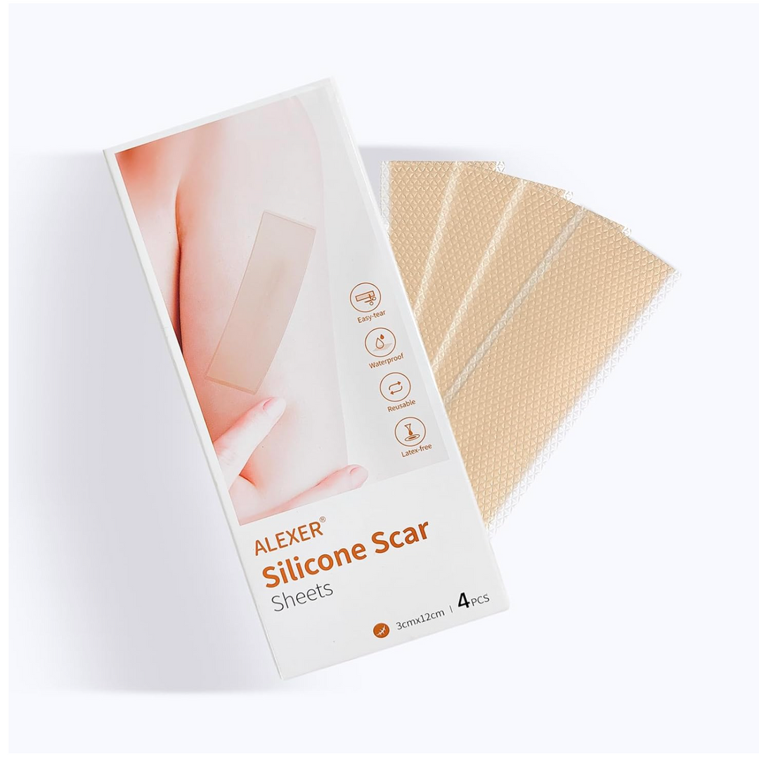 Mommy Check Silicone Scar Sheets for C-Section & Surgical Scar Reduction (Reusable, Medical-Grade, Skin-Friendly)