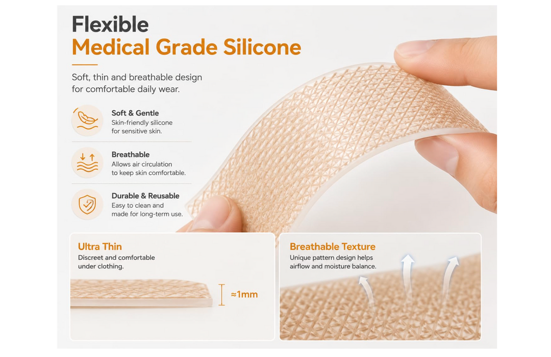 Mommy Check Silicone Scar Sheets for C-Section & Surgical Scar Reduction (Reusable, Medical-Grade, Skin-Friendly)