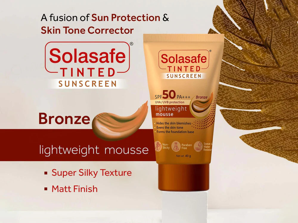 Solasafe tinted sunscreen SPF50 PA+++ Bronze