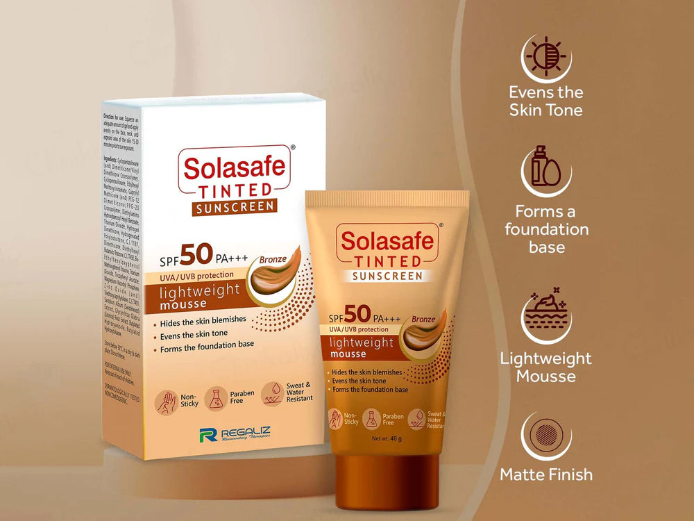 Solasafe tinted sunscreen SPF50 PA+++ Bronze
